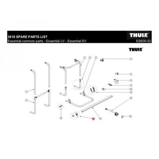 Thule Schienenbügelendkappe mit Sicherungband Essential - Campingfrosch