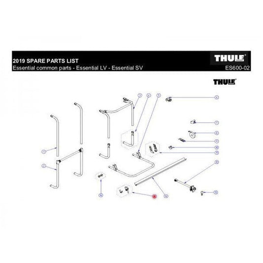 Thule Schienenbügelendkappe mit Sicherungband Essential - Campingfrosch