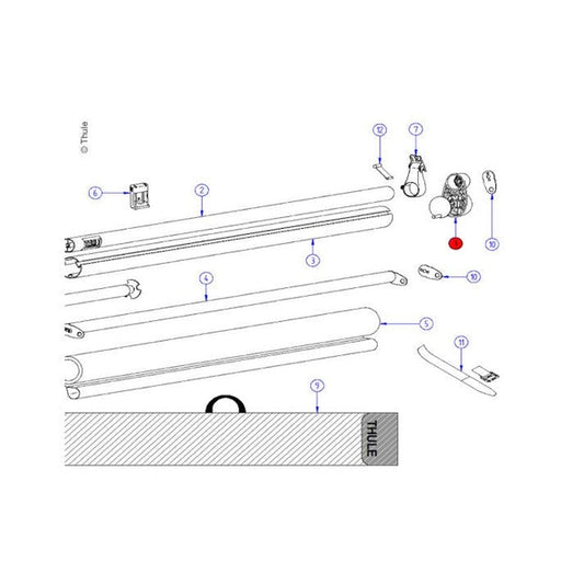 Thule Tuchrollenendkappe passend zu Thule Windscreen - Campingfrosch