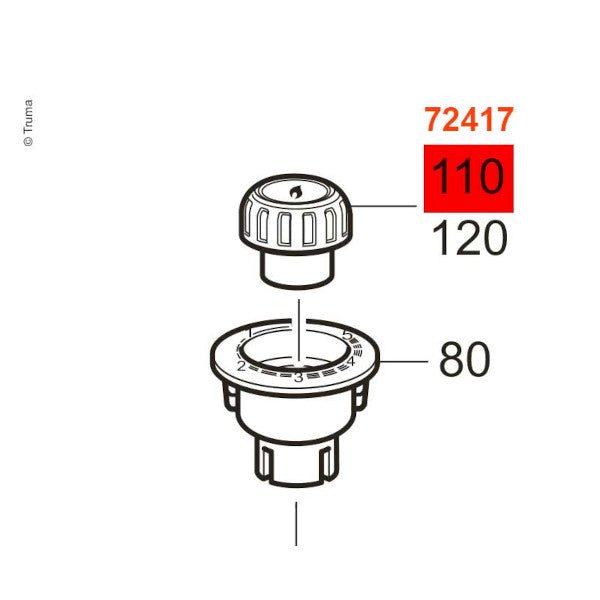 Truma Drehknopf unbeleuchtet für S3004/S5004 - Campingfrosch