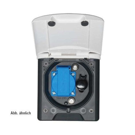 Universal- Vorzeltsteckdose 12V mit Magnetverschluss schwarz - Campingfrosch