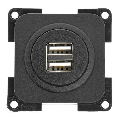 USB-Doppelladesteckdose schiefergrau - Campingfrosch