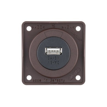 USB-Einbaubuchse, braun matt, 12V, 3A Ausgangsstrom - Campingfrosch