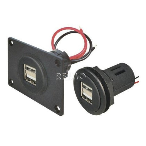 USB-Einbaudose 12/5V mit Doppel-USB 2x2,5A - Campingfrosch